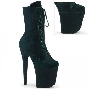 Pleaser Flamingo-1045VEL Laarzen Dames Groen | BELGIE BEKITOLA