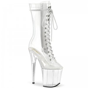 Pleaser Flamingo-1050C Laarzen Dames Clear | BELGIE BEXQMBFS