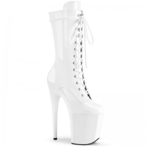 Pleaser Flamingo-1050 Laarzen Dames Wit | BELGIE BEEBYIMH