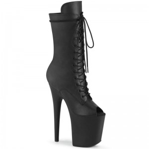 Pleaser Flamingo-1051WR Vegan Leather Laarzen Dames Zwart | BELGIE BEYJWDCM