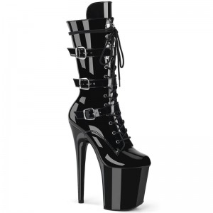 Pleaser Flamingo-1053 Laarzen Dames Zwart | BELGIE BEGQMORC