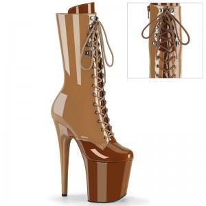 Pleaser Flamingo-1054DC Laarzen Dames Bruin | BELGIE BEKSXHMI