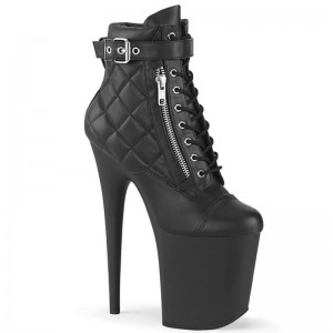 Pleaser Flamingo-800-05 Vegan Leather Laarzen Dames Zwart | BELGIE BEKJNFYM