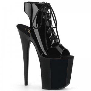 Pleaser Flamingo-800-20 Hakken Dames Zwart | BELGIE BEFOHCIX
