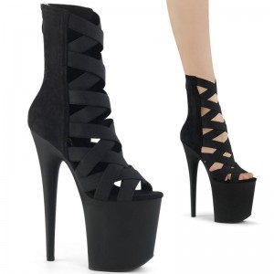 Pleaser Flamingo-800-24 Hakken Dames Zwart | BELGIE BERPQWMS