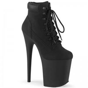 Pleaser Flamingo-800TL-02 Vegan Leather Laarzen Dames Zwart | BELGIE BEFUQZPA