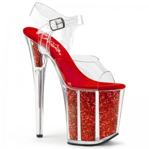 Pleaser Flamingo-808G Hakken Dames Rood | BELGIE BEQZWMEP