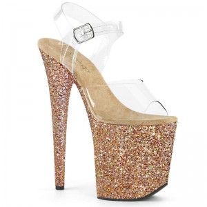 Pleaser Flamingo-808LG Hakken Dames Roze Goud | BELGIE BERXYGZV