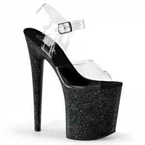 Pleaser Flamingo-808MG Hakken Dames Zwart | BELGIE BEAEOZRC