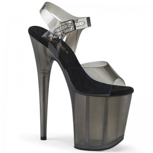 Pleaser Flamingo-808N-T Hakken Dames Zwart Grijs | BELGIE BEEVYKNO