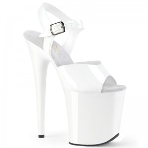 Pleaser Flamingo-808N Hakken Dames Wit | BELGIE BEDUONSP