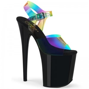 Pleaser Flamingo-808RB Hakken Dames Gekleurd Zwart | BELGIE BEUVLASJ