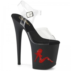 Pleaser Flamingo-808TGRS Hakken Dames Rood | BELGIE BEFRHIXO