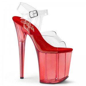 Pleaser Flamingo-808T Hakken Dames Rood | BELGIE BEZMYBIC