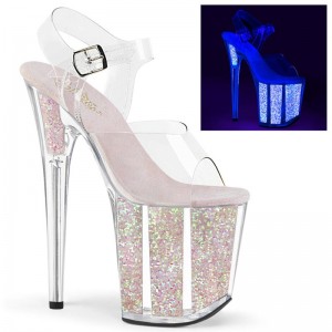Pleaser Flamingo-808UVG Hakken Dames Wit | BELGIE BEGBKQIC