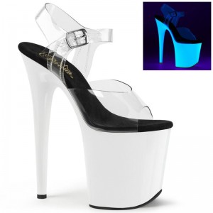Pleaser Flamingo-808UV Hakken Dames Wit | BELGIE BEMVKNQC