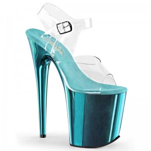 Pleaser Flamingo-808 Hakken Dames Turquoise | BELGIE BEKLGAMP