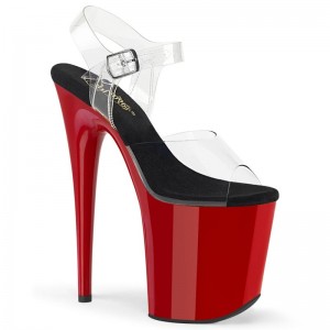 Pleaser Flamingo-808 Hakken Dames Zwart Rood | BELGIE BEZIKSLR