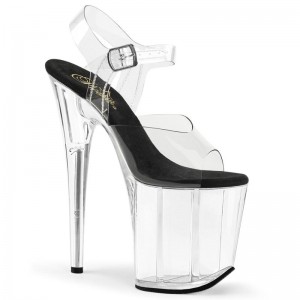 Pleaser Flamingo-808 Hakken Dames Zwart | BELGIE BEPJKNQR