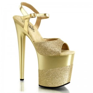 Pleaser Flamingo-809-2G Hakken Dames Goud | BELGIE BEYHFLSU