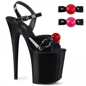Pleaser Flamingo-809GB Hakken Dames Zwart | BELGIE BELTSEFD