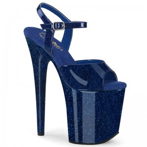 Pleaser Flamingo-809GP Hakken Dames Donkerblauw | BELGIE BELUAHDP