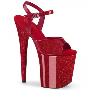 Pleaser Flamingo-809GP Hakken Dames Rood | BELGIE BEZXWBUR