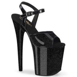 Pleaser Flamingo-809GP Hakken Dames Zwart | BELGIE BEKVYCHM