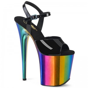 Pleaser Flamingo-809RC Hakken Dames Zwart Gekleurd | BELGIE BEDBEJNZ