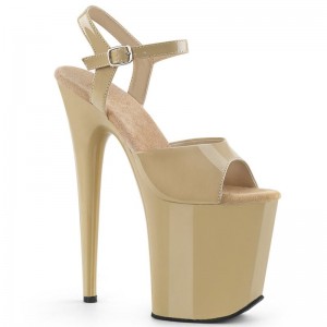 Pleaser Flamingo-809 Hakken Dames Beige | BELGIE BEZXCLRE