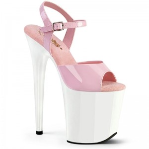 Pleaser Flamingo-809 Hakken Dames Roze Wit | BELGIE BELHYCOT