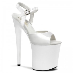 Pleaser Flamingo-809 Hakken Dames Wit | BELGIE BERDCKMN