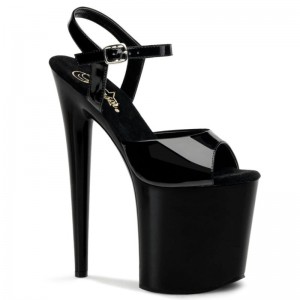 Pleaser Flamingo-809 Hakken Dames Zwart | BELGIE BEJQCVDP