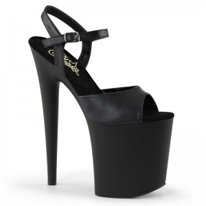 Pleaser Flamingo-809 Vegan Leather Hakken Dames Zwart | BELGIE BEPUKAIZ