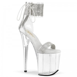 Pleaser Flamingo-827RS Hakken Dames Zilver | BELGIE BEARBQTH