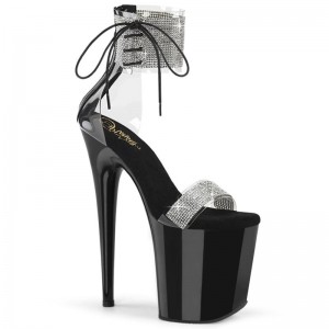 Pleaser Flamingo-827RS Hakken Dames Zwart | BELGIE BEZJQMVX