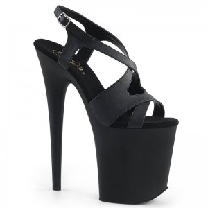 Pleaser Flamingo-831 Vegan Leather Hakken Dames Zwart | BELGIE BEZGSNKR