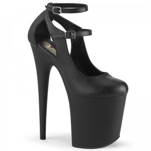 Pleaser Flamingo-850 Vegan Leather Hakken Dames Zwart | BELGIE BEUBOPVF