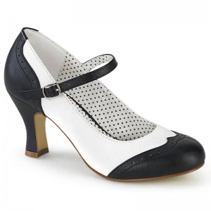 Pleaser Flapper-25 Hakken Dames Zwart Wit | BELGIE BEFVBUSP