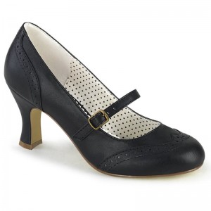 Pleaser Flapper-32 Vegan Leather Hakken Dames Zwart | BELGIE BENKVPER