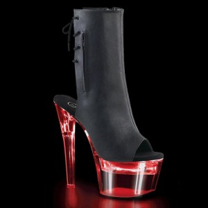 Pleaser Flashdance-1018-7 Vegan Leather Laarzen Dames Zwart | BELGIE BECQOXVI