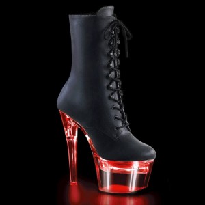 Pleaser Flashdance-1020-7 Vegan Leather Laarzen Dames Zwart | BELGIE BELTHPCI