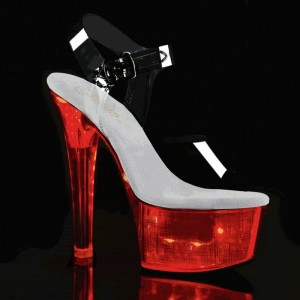 Pleaser Flashdance-608CH Hologram Hakken Dames Zilver | BELGIE BEJMYBCK