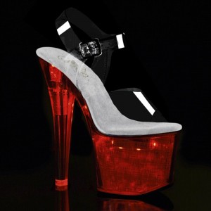 Pleaser Flashdance-708CH Hologram Hakken Dames Zilver | BELGIE BESRLWKJ