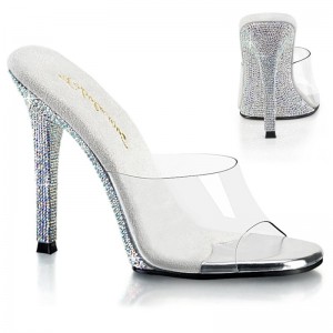Pleaser Gala-01DM Badslippers Dames Zilver | BELGIE BEYBGTIJ
