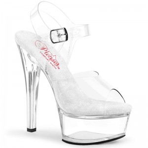 Pleaser Gleam-608 Hakken Dames Clear | BELGIE BEALRGSK