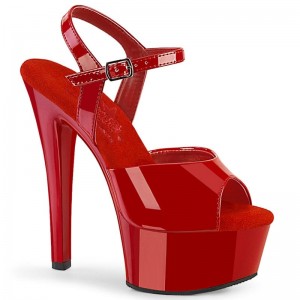 Pleaser Gleam-609 Hakken Dames Rood | BELGIE BEEZSJIA