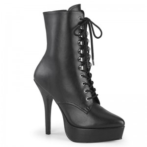 Pleaser Indulge-1020 Vegan Leather Laarzen Dames Zwart | BELGIE BEOTJEXU