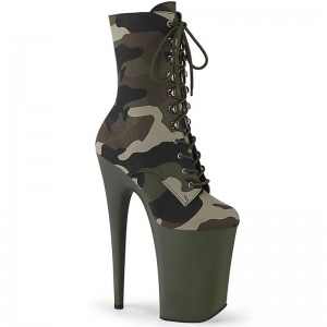Pleaser Infinity-1020CAMO Laarzen Dames Groen | BELGIE BEHNBJUE