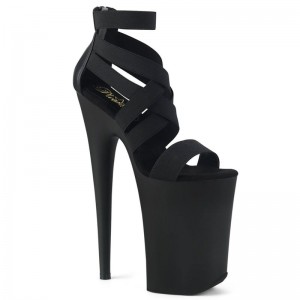 Pleaser Infinity-969 Vegan Leather Hakken Dames Zwart | BELGIE BEFRODTL